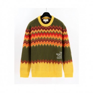 Gucci Unisex Logo Crew-neck Sweaters Yellow 
