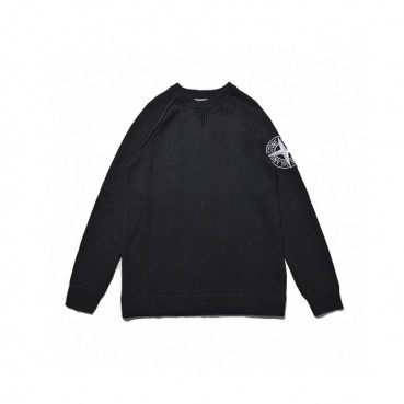 Stone Island  Mens Casual Crew-neck Sweaters Black 