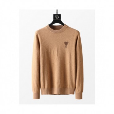 Ami  Mm/Wm Logo Casual Turtle-neck Sweaters Camel 