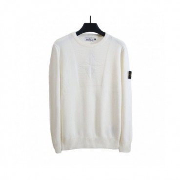 Stone Island  Mens Casual Crew-neck Sweaters White 