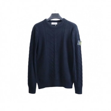 Stone Island  Mens Casual Crew-neck Sweaters Navy 
