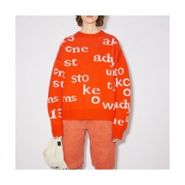 Acne Mm/Wm Patch Point Sweaters Orange - 아크네 2020 남/녀 패치 포인트 울 스웨터 Acn0139x Size(s 