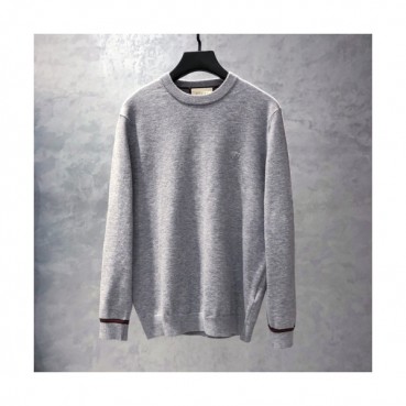 Gucci  Mm/Wm Logo Crew-neck Sweaters Gray  