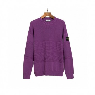 Stone Island  Mens Casual Crew-neck Sweaters Purple 