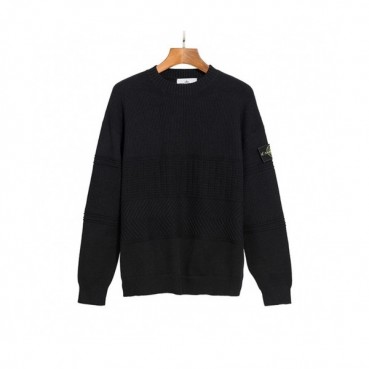 Stone Island  Mens Casual Crew-neck Sweaters Black 