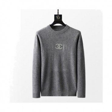 Chanel  Mens 'cc' Logo Crew-neck Sweaters Gray 