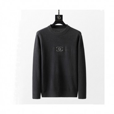 Chanel  Mens 'cc' Logo Crew-neck Sweaters Black 