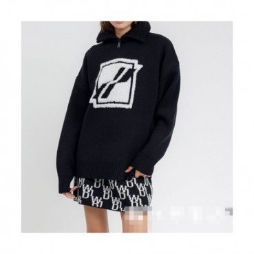 WELLDONE  Mm/Wm Retro Logo Crew-neck Sweaters Black 