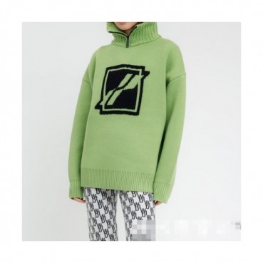 WELLDONE  Mm/Wm Retro Logo Crew-neck Sweaters Green 