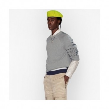 Dior  Mm/Wm Retro Logo Crew-neck Sweaters Gray 