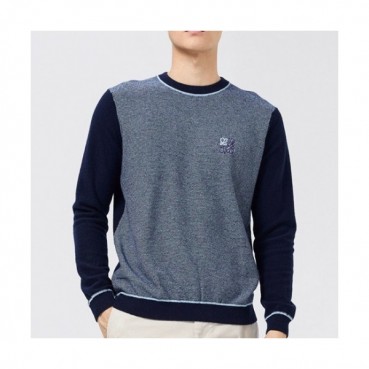 Loewe Mens Logo Crew-neck Sweaters Navy 