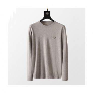 Prada  Mens Crew-neck Sweaters Gray 