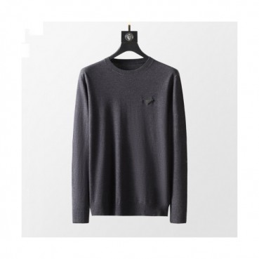 Prada  Mens Crew-neck Sweaters Gray 