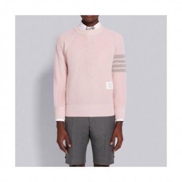 Thom Browne  Mm/Wm Strap Crew-neck Wool Sweaters Pink 
