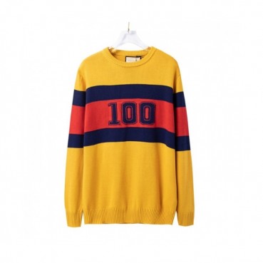 Gucci  Mm/Wm Logo Crew-neck Sweaters Yellow 