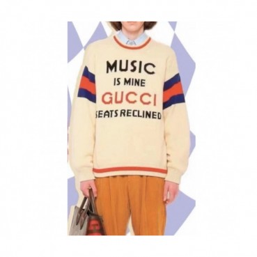 Gucci  Mm/Wm Logo Crew-neck Sweaters Ivory 