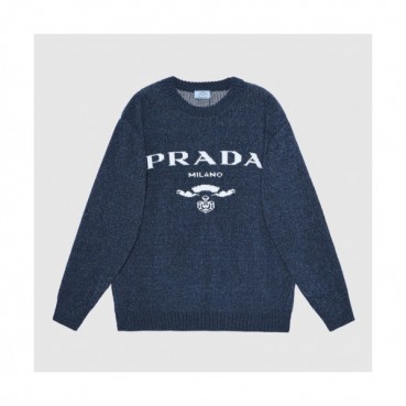 Prada  Mm/Wm Crew-neck Sweaters Navy 