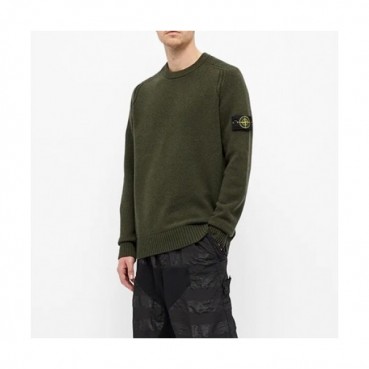 Stone Island  Mens Casual Crew-neck Sweaters Khaki 