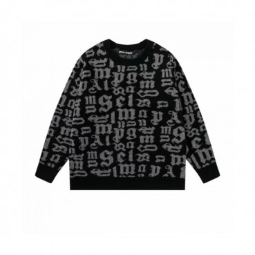 Palm Angels  Mens Logo Crew-neck Sweaters Black 