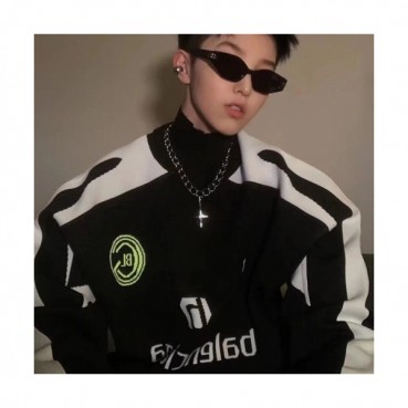 Balenciaga  Mm/Wm Logo Crew-neck Sweaters Black 
