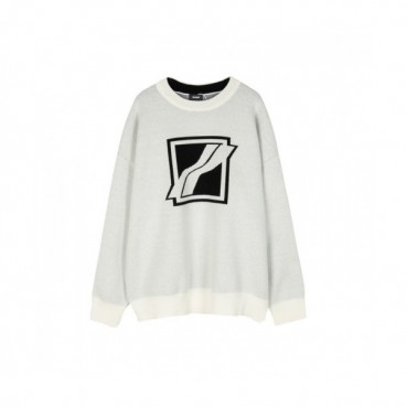 WELLDONE  Mm/Wm Retro Logo Crew-neck Sweaters White 