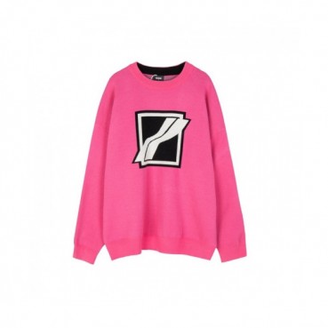 WELLDONE  Mm/Wm Retro Logo Crew-neck Sweaters Pink 