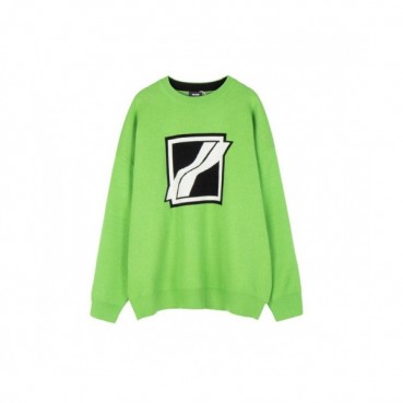WELLDONE  Mm/Wm Retro Logo Crew-neck Sweaters Green 