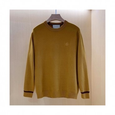 Gucci  Mm/Wm Logo Crew-neck Sweaters Camel 