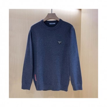 Prada  Mens Crew-neck Sweaters Gray 