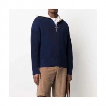 Ami  Mm/Wm Logo Casual Turtle-neck Sweaters Navy 