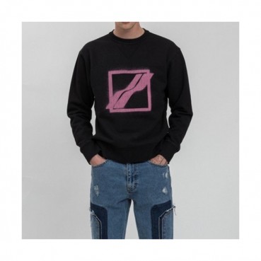 WELLDONE  Mm/Wm Retro Logo Crew-neck Sweaters Black 