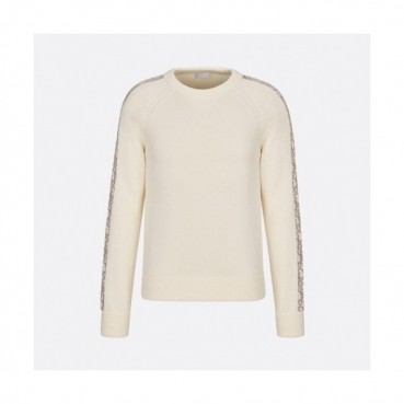 Dior  Mm/Wm Retro Logo Crew-neck Sweaters Ivory 