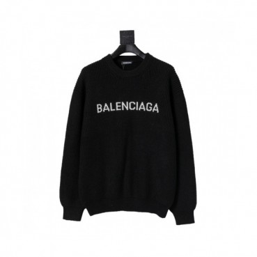 Balenciaga  Mm/Wm Logo Crew-neck Sweaters Black 
