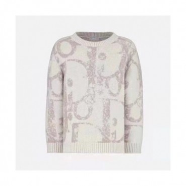 Dior  Mm/Wm Retro Logo Crew-neck Sweaters Ivory 