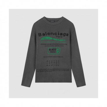 Balenciaga  Mm/Wm Logo Crew-neck Sweaters Gray 