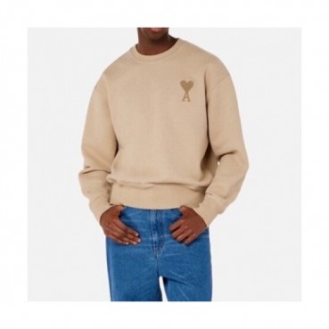 Ami  Mm/Wm Logo Casual Turtle-neck Sweaters Beige 