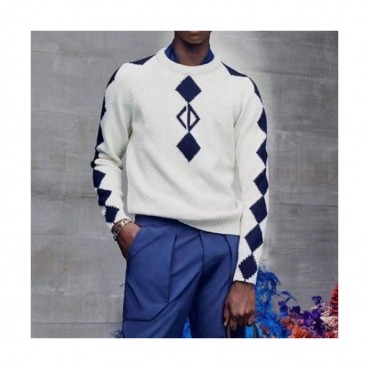 Dior  Mm/Wm Retro Logo Crew-neck Sweaters Navy 
