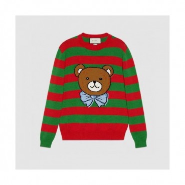 Gucci  Mm/Wm Logo Crew-neck Sweaters Green 