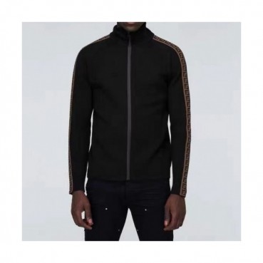Fendi  Mens Logo Crew-neck Sweaters Black 