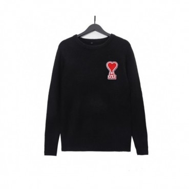 Ami  Mm/Wm Logo Casual Turtle-neck Sweaters Black 