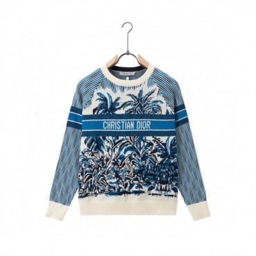 Dior  Mm/Wm Retro Logo Crew-neck Sweaters Navy 