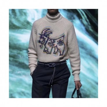 Dior  Mm/Wm Retro Logo Crew-neck Sweaters Ivory 