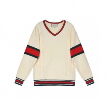 Gucci  Mm/Wm Logo Crew-neck Sweaters Ivory 
