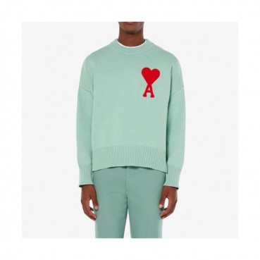 Ami  Mm/Wm Logo Casual Turtle-neck Sweaters Green 