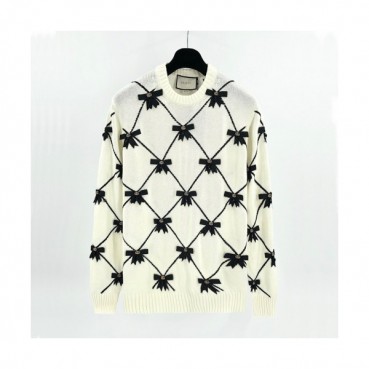 Gucci  Mm/Wm Logo Crew-neck Sweaters Ivory 