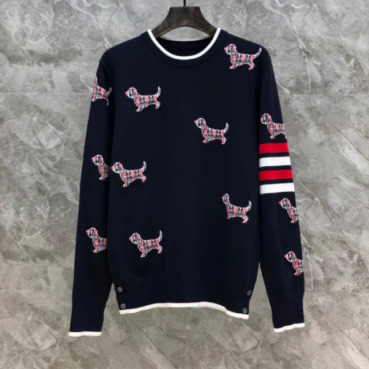 톰브라운 남성 네이비 니트 - Thom Browne Mens Navy Knits 