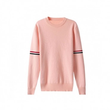 Thom Browne  Mm/Wm Strap Crew-neck Wool Sweaters Pink 