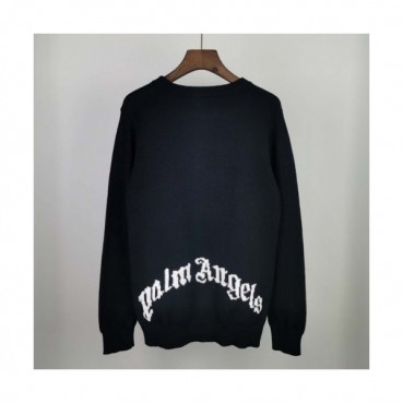 Palm Angels  Mens Logo Crew-neck Sweaters Black 