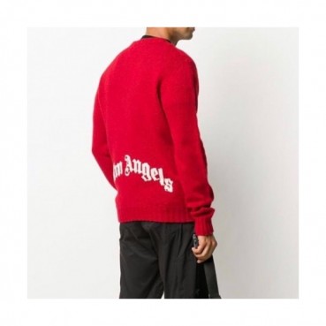 Palm Angels  Mens Logo Crew-neck Sweaters 