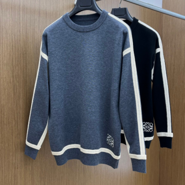 로에베 남성 그레이 크루넥 스웨터 - Loewe Mens Gray Sweaters 